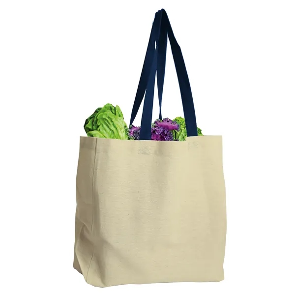 Natural  8 oz. Cotton Canvas Tote with Color Handles... from ASI 40480 Koozie Group