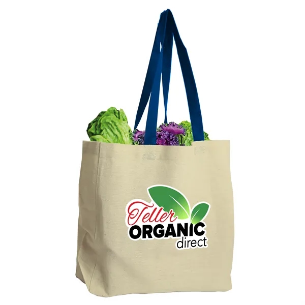 Natural  8 oz. Cotton Canvas Tote with Color Handles... from ASI 40480 Koozie Group