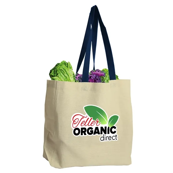 Natural  8 oz. Cotton Canvas Tote with Color Handles... from ASI 40480 Koozie Group