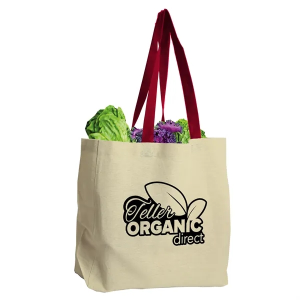 Natural  8 oz. Cotton Canvas Tote with Color Handles... from ASI 40480 Koozie Group