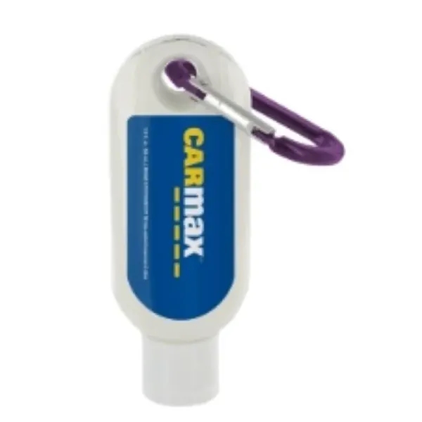 1.9 oz SPF 50 sunscreen lotion with carabiner clip... from ASI 88060 Snugz/USA Inc