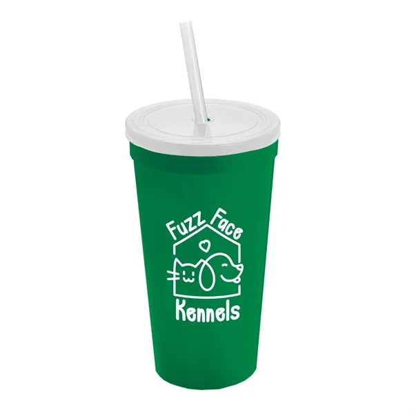 24 Oz. Stadium Cup With Straw And Lid... from ASI 40480 Koozie Group
