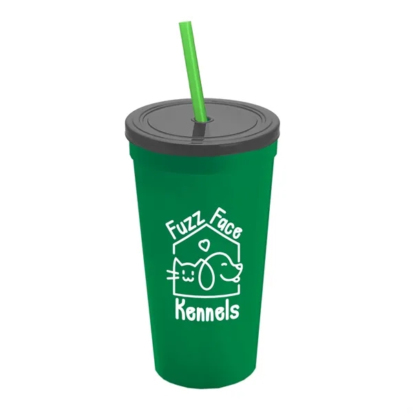 24 Oz. Stadium Cup With Straw And Lid... from ASI 40480 Koozie Group