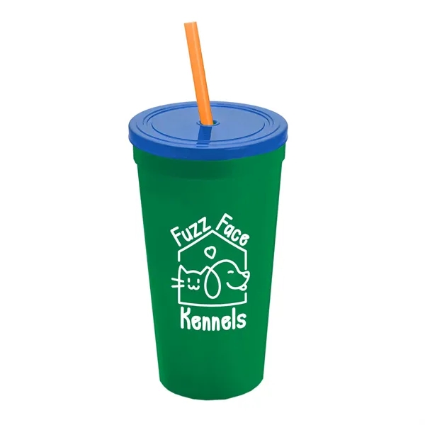 24 Oz. Stadium Cup With Straw And Lid... from ASI 40480 Koozie Group