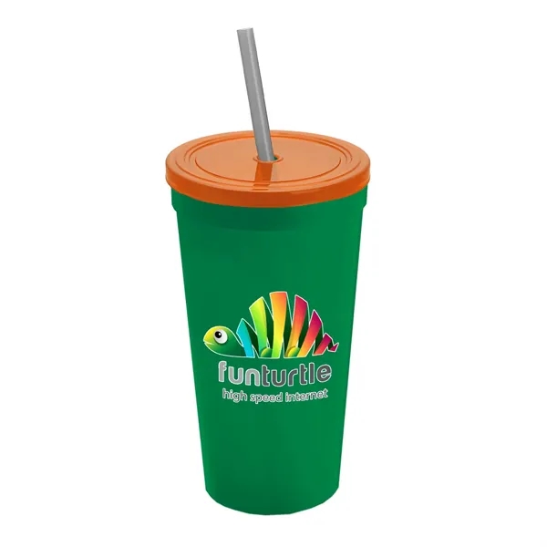 24 Oz. Stadium Cup With Straw And Lid... from ASI 40480 Koozie Group