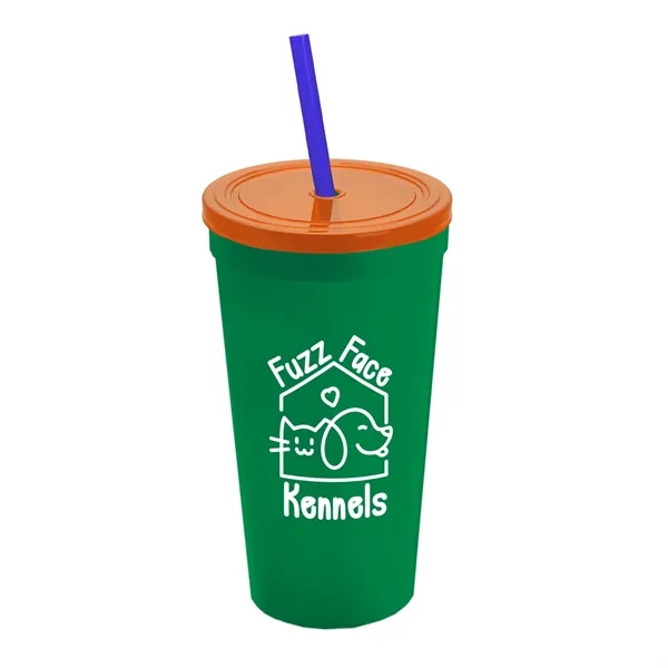 24 Oz. Stadium Cup With Straw And Lid... from ASI 40480 Koozie Group