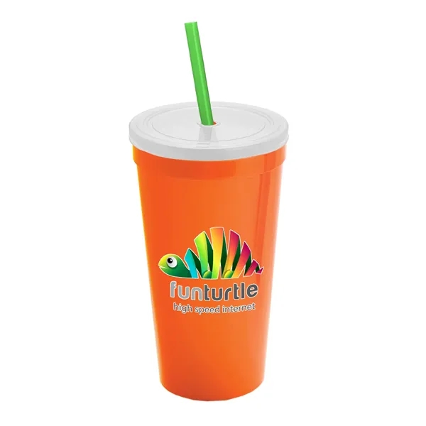 24 Oz. Stadium Cup With Straw And Lid... from ASI 40480 Koozie Group