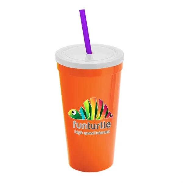 24 Oz. Stadium Cup With Straw And Lid... from ASI 40480 Koozie Group