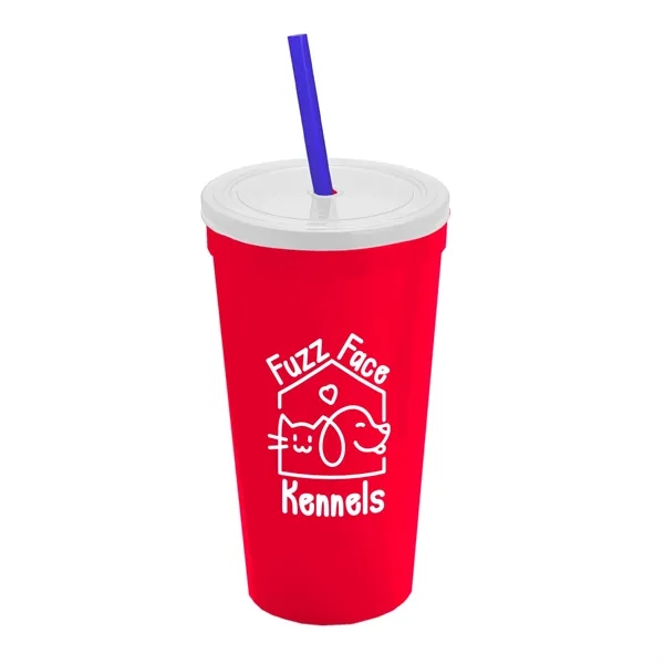 24 Oz. Stadium Cup With Straw And Lid... from ASI 40480 Koozie Group