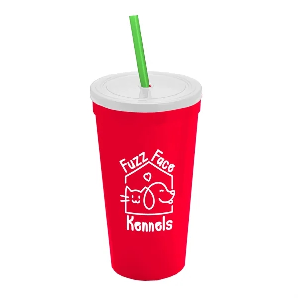 24 Oz. Stadium Cup With Straw And Lid... from ASI 40480 Koozie Group