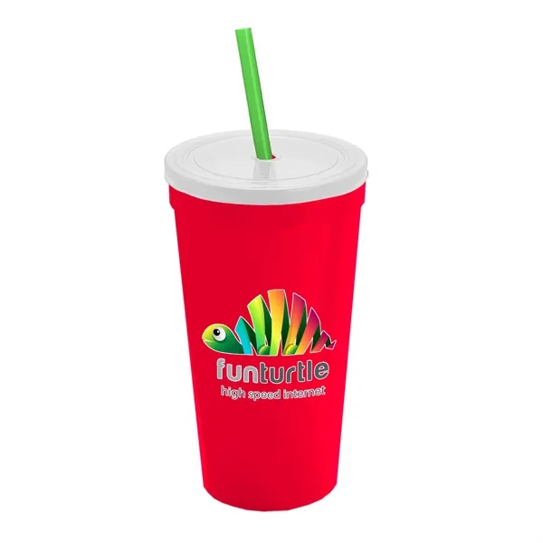 24 Oz. Stadium Cup With Straw And Lid... from ASI 40480 Koozie Group