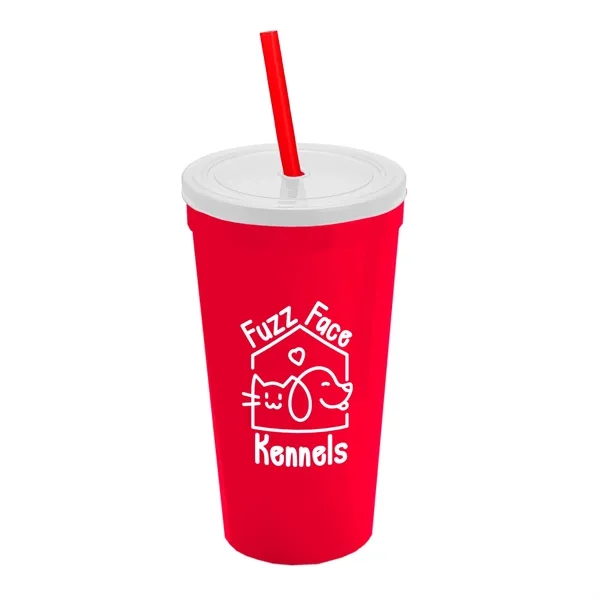 24 Oz. Stadium Cup With Straw And Lid... from ASI 40480 Koozie Group