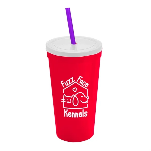 24 Oz. Stadium Cup With Straw And Lid... from ASI 40480 Koozie Group