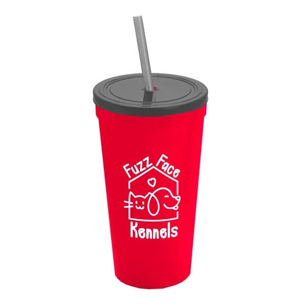 24 Oz. Stadium Cup With Straw And Lid... from ASI 40480 Koozie Group