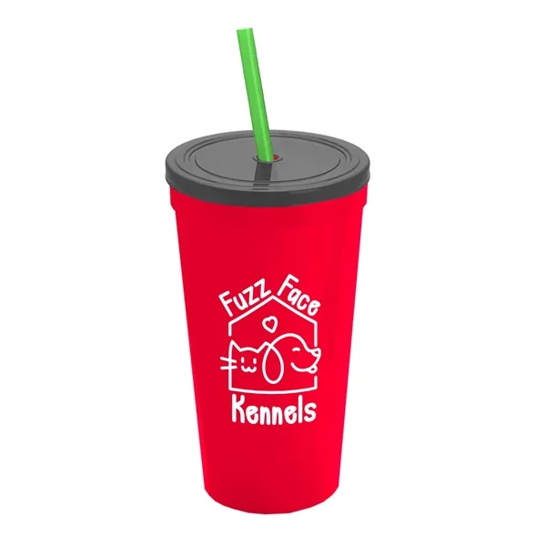 24 Oz. Stadium Cup With Straw And Lid... from ASI 40480 Koozie Group