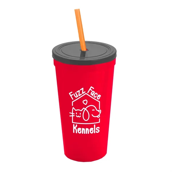 24 Oz. Stadium Cup With Straw And Lid... from ASI 40480 Koozie Group
