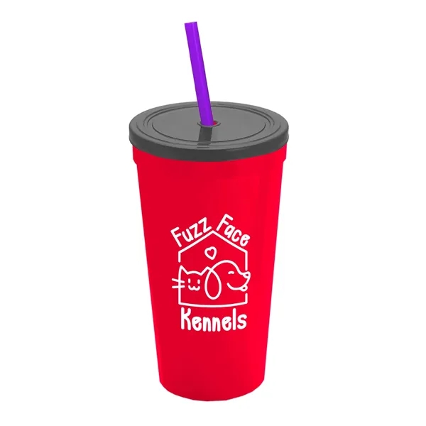 24 Oz. Stadium Cup With Straw And Lid... from ASI 40480 Koozie Group