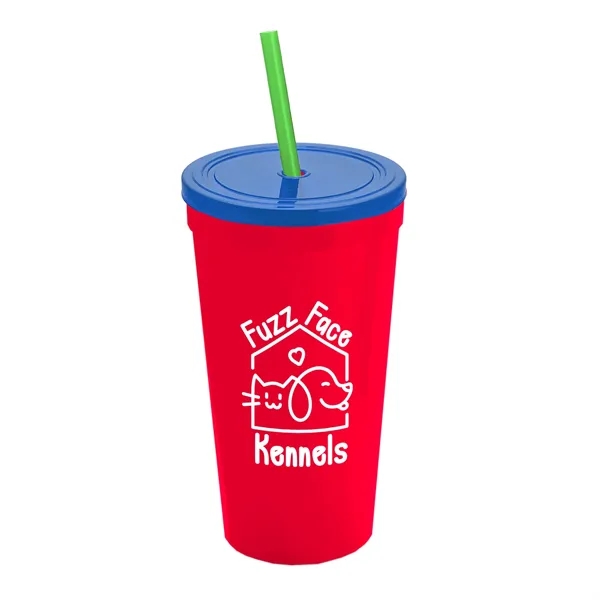 24 Oz. Stadium Cup With Straw And Lid... from ASI 40480 Koozie Group