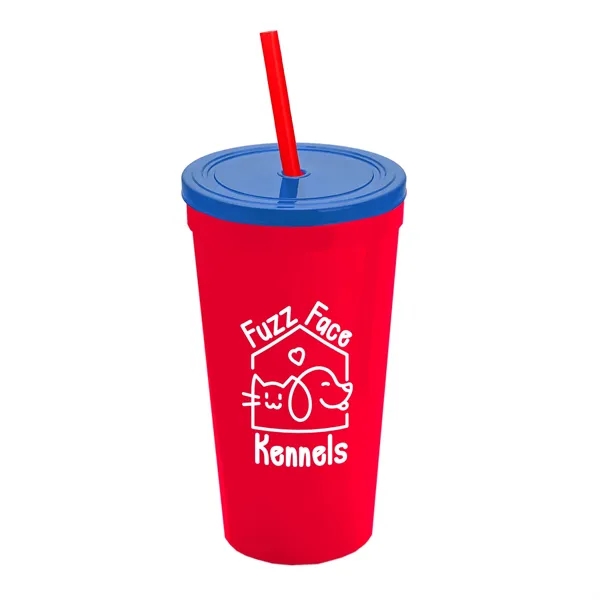 24 Oz. Stadium Cup With Straw And Lid... from ASI 40480 Koozie Group