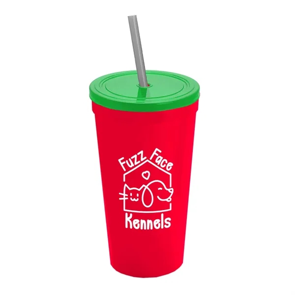 24 Oz. Stadium Cup With Straw And Lid... from ASI 40480 Koozie Group