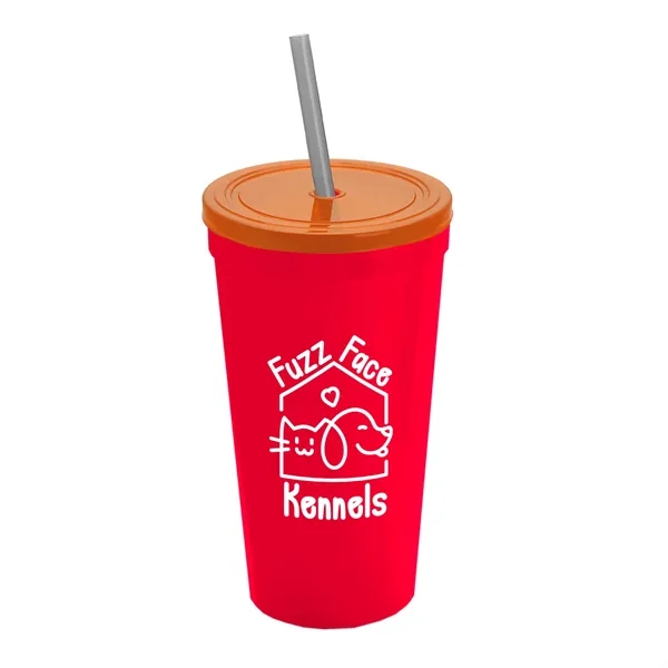 24 Oz. Stadium Cup With Straw And Lid... from ASI 40480 Koozie Group