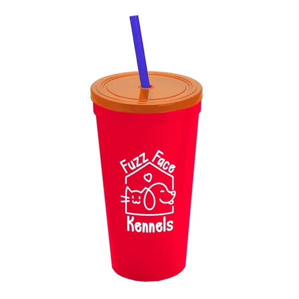 24 Oz. Stadium Cup With Straw And Lid... from ASI 40480 Koozie Group