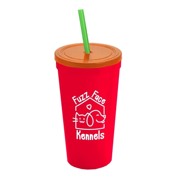 24 Oz. Stadium Cup With Straw And Lid... from ASI 40480 Koozie Group