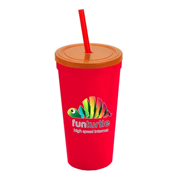 24 Oz. Stadium Cup With Straw And Lid... from ASI 40480 Koozie Group
