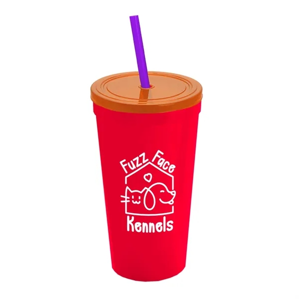 24 Oz. Stadium Cup With Straw And Lid... from ASI 40480 Koozie Group