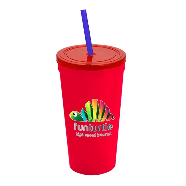 24 Oz. Stadium Cup With Straw And Lid... from ASI 40480 Koozie Group