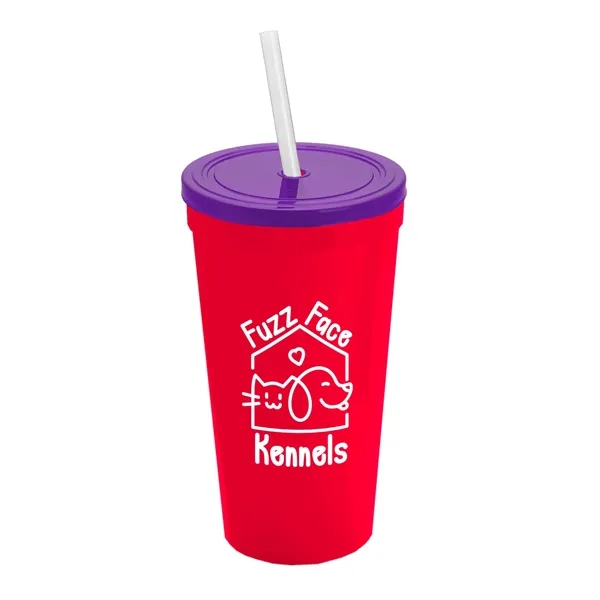 24 Oz. Stadium Cup With Straw And Lid... from ASI 40480 Koozie Group