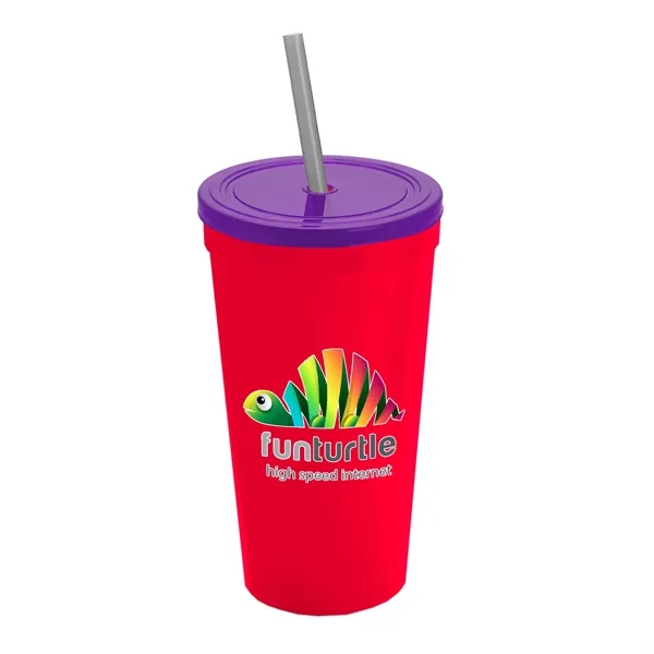 24 Oz. Stadium Cup With Straw And Lid... from ASI 40480 Koozie Group
