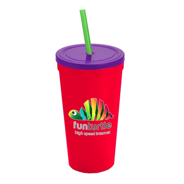 24 Oz. Stadium Cup With Straw And Lid... from ASI 40480 Koozie Group