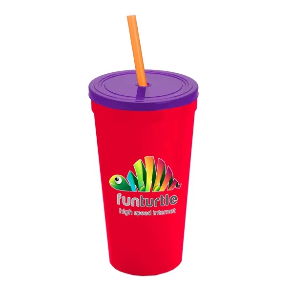 24 Oz. Stadium Cup With Straw And Lid... from ASI 40480 Koozie Group