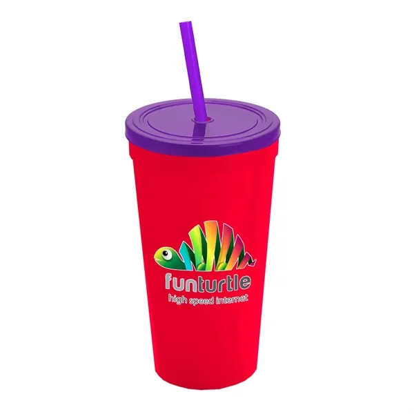 24 Oz. Stadium Cup With Straw And Lid... from ASI 40480 Koozie Group