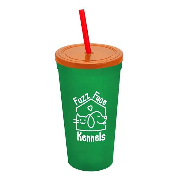 24 Oz. Stadium Cup With Straw And Lid... from ASI 40480 Koozie Group