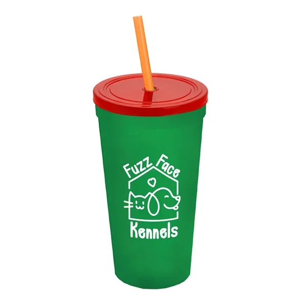 24 Oz. Stadium Cup With Straw And Lid... from ASI 40480 Koozie Group