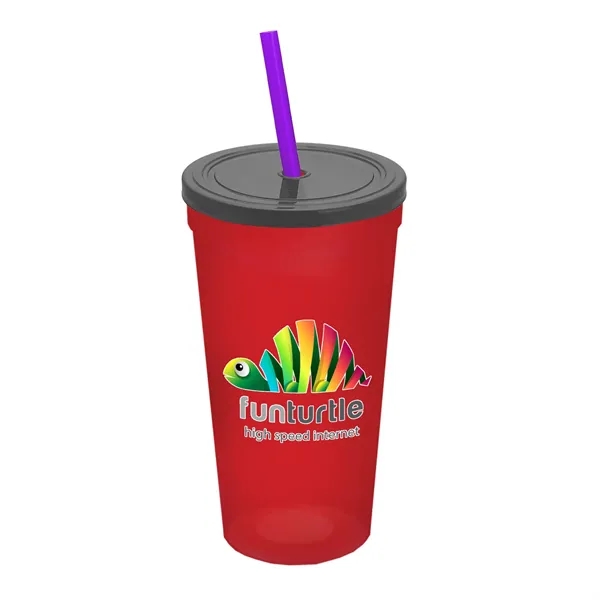 24 Oz. Stadium Cup With Straw And Lid... from ASI 40480 Koozie Group