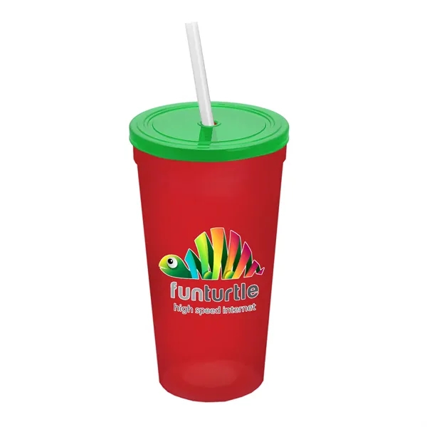 24 Oz. Stadium Cup With Straw And Lid... from ASI 40480 Koozie Group