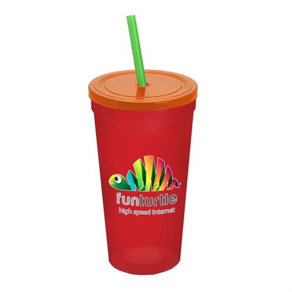 24 Oz. Stadium Cup With Straw And Lid... from ASI 40480 Koozie Group