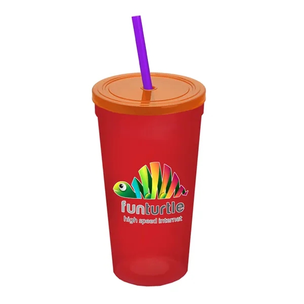 24 Oz. Stadium Cup With Straw And Lid... from ASI 40480 Koozie Group
