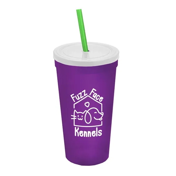 24 Oz. Stadium Cup With Straw And Lid... from ASI 40480 Koozie Group