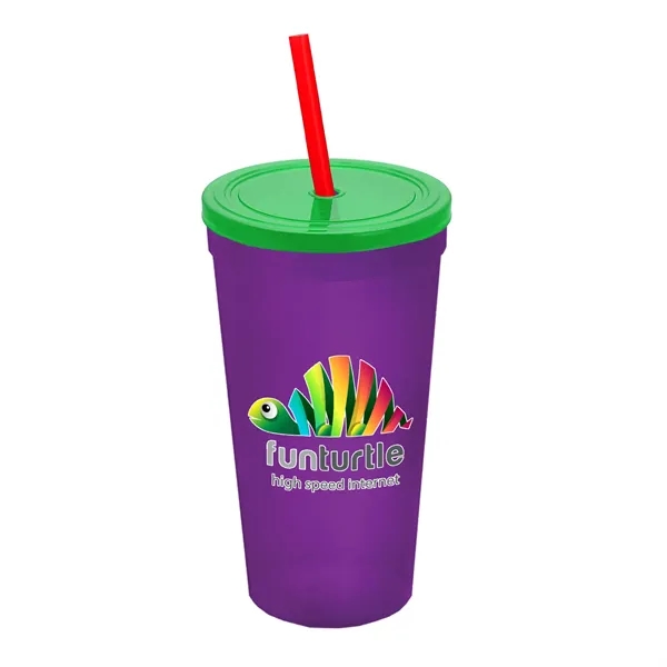24 Oz. Stadium Cup With Straw And Lid... from ASI 40480 Koozie Group