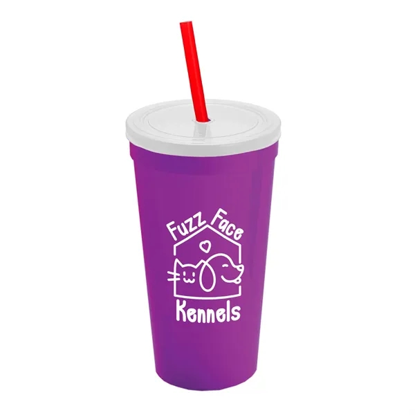 24 Oz. Stadium Cup With Straw And Lid... from ASI 40480 Koozie Group