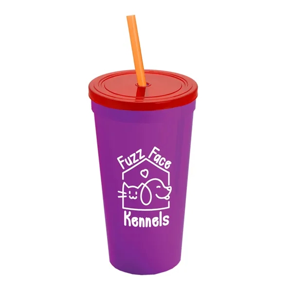 24 Oz. Stadium Cup With Straw And Lid... from ASI 40480 Koozie Group