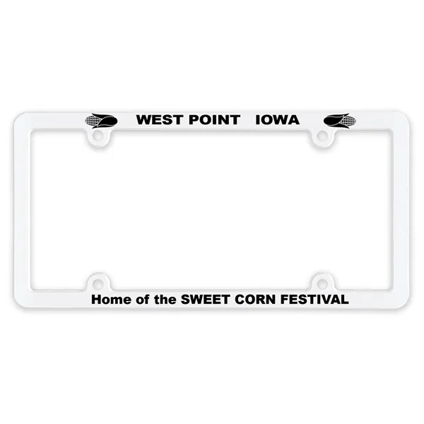 White full view license plate frame with 4-holes is designed to... from ASI 40480 Koozie Group