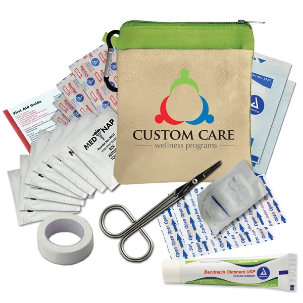 Canvas Zipper Tote First Aid Kit with Carabiner... from ASI 40480 Koozie Group