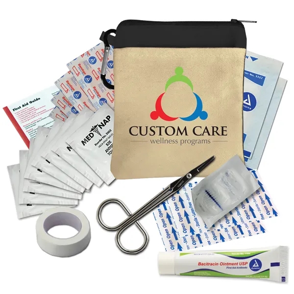 Canvas Zipper Tote First Aid Kit with Carabiner... from ASI 40480 Koozie Group