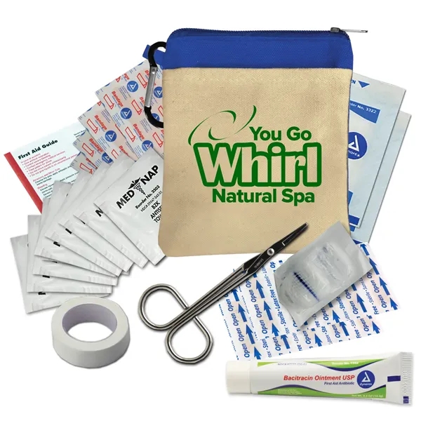 Canvas Zipper Tote First Aid Kit with Carabiner... from ASI 40480 Koozie Group