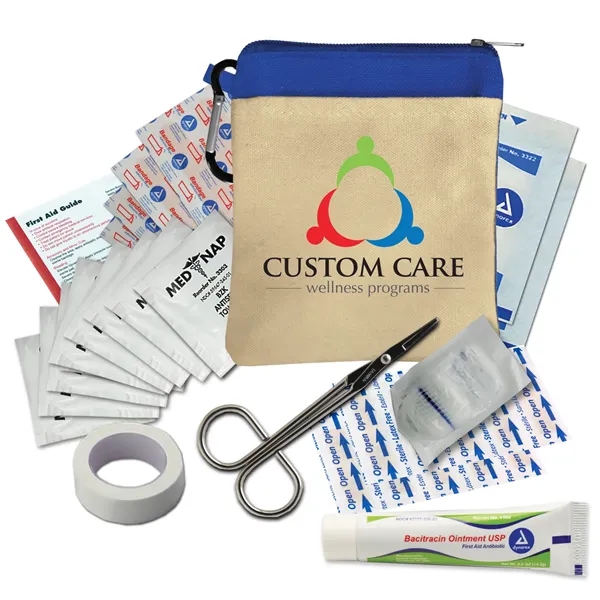 Canvas Zipper Tote First Aid Kit with Carabiner... from ASI 40480 Koozie Group